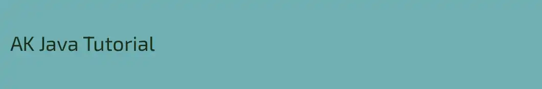AK Java Tutorial